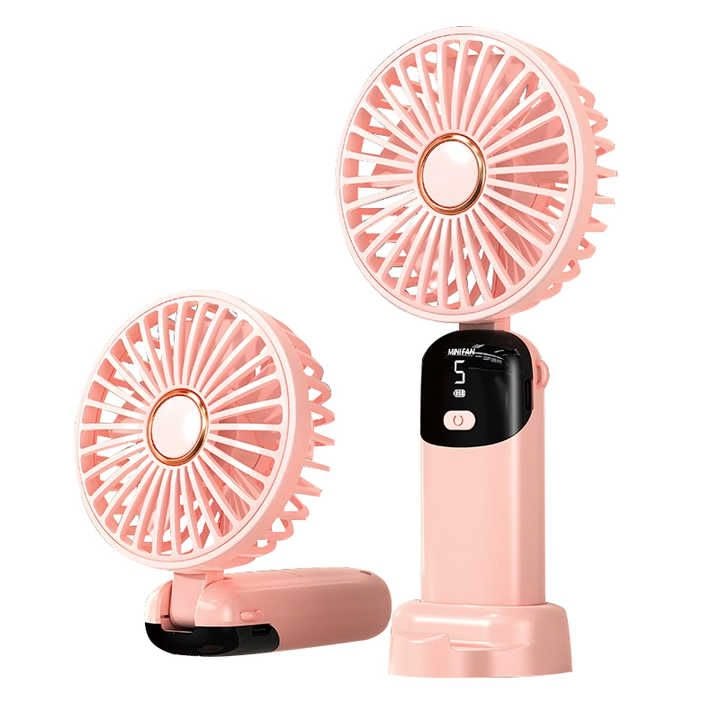 Portable Mini USB Fan – Rechargeable Foldable Handheld Cooling Fan with LED Display